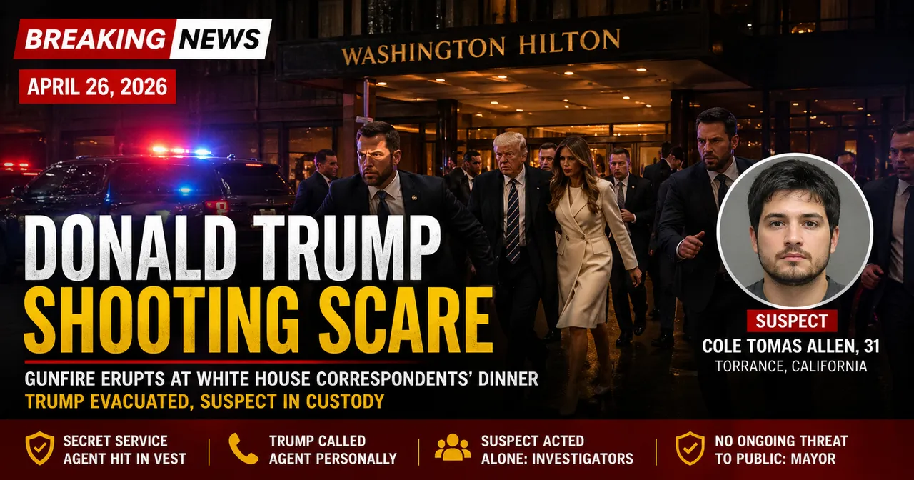 Shots Fired at Correspondents' Dinner. Trump Is Safe. One Man in Custody.